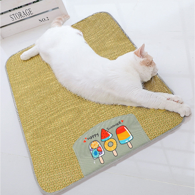 Pet Mat Ice Cool Grass Anti Scratch  Anti Moisture Dogs Cats