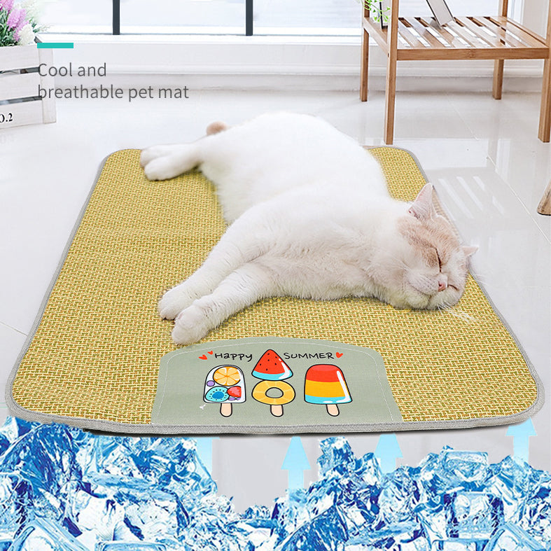Pet Mat Ice Cool Grass Anti Scratch  Anti Moisture Dogs Cats